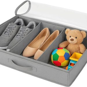 Foldable Under Bed Storage Bag with Zipper Closure for Shoes and Toys