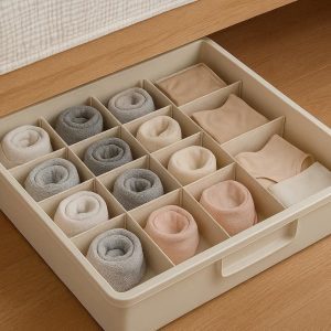 Stackable Under Bed Storage Drawer with Dividers for Socks and Underwear