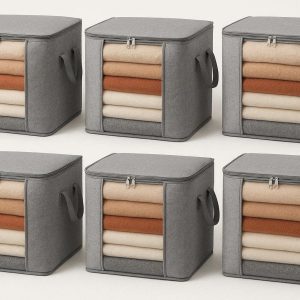 1-3.jpg Generic Foldable Closet Storage Bags Pack of 6 for Seasonal Clothes Organization