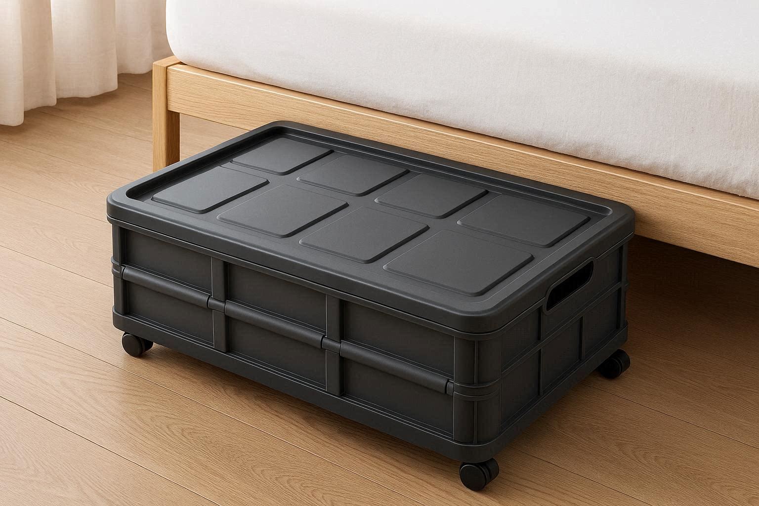 Collapsible Under Bed Storage Box with Wheels for Heavy Items