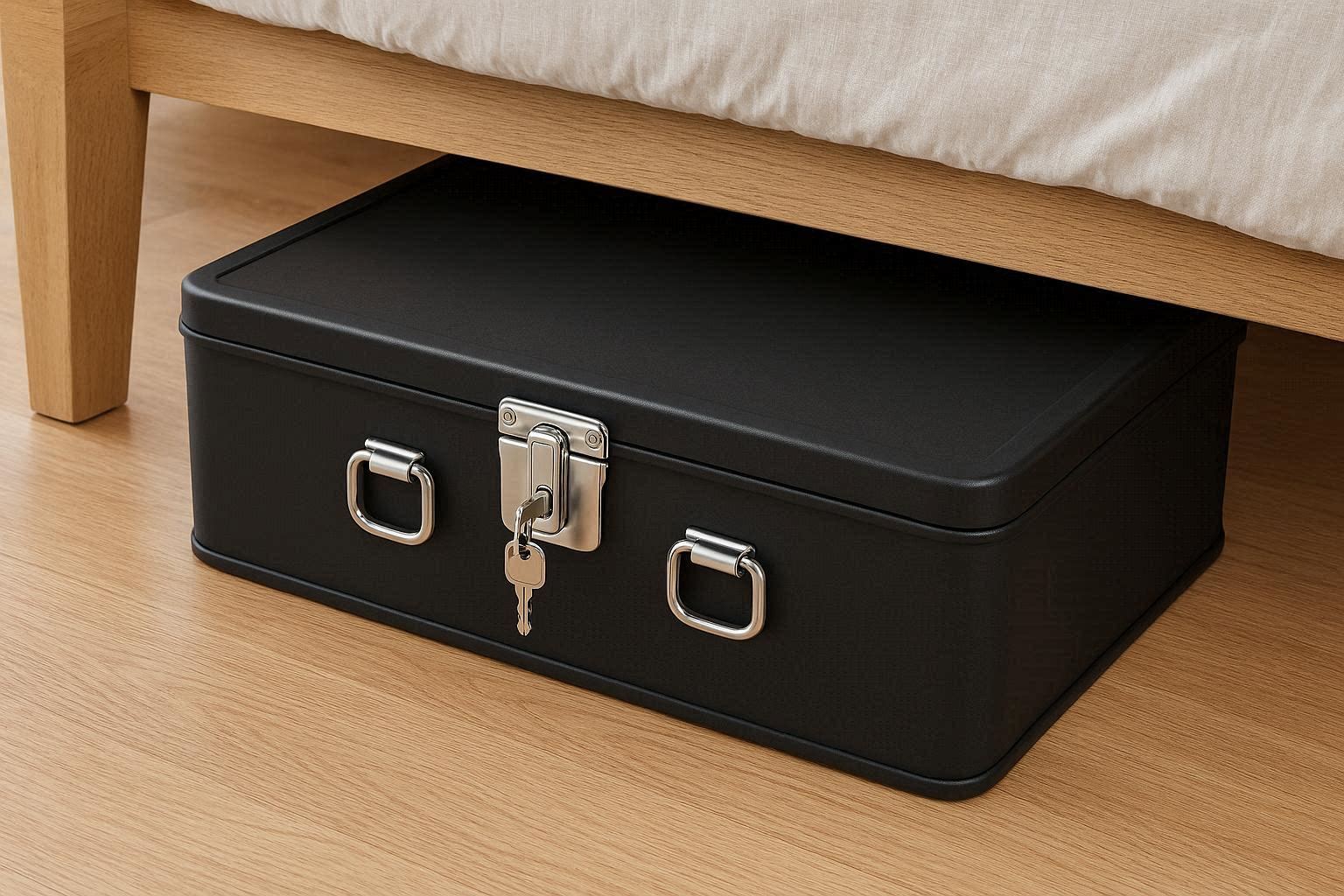 Under Bed Storage Chest with Lock for Valuables and Documents
