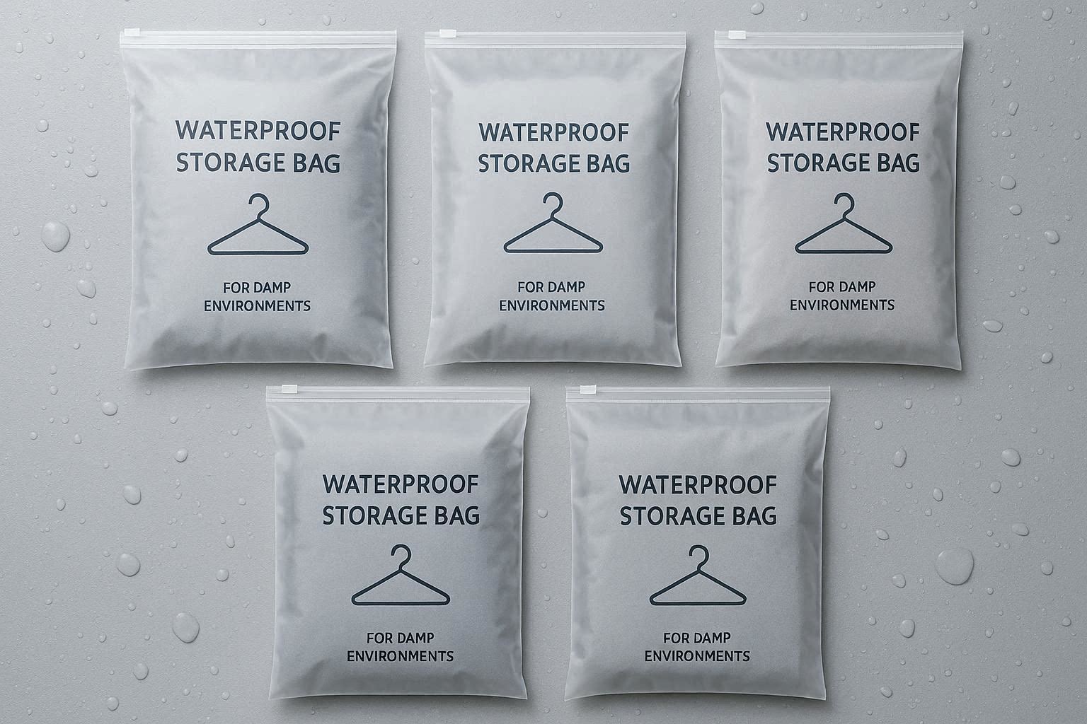 Waterproof Closet Storage Bags Pack of 5 for Damp Environments